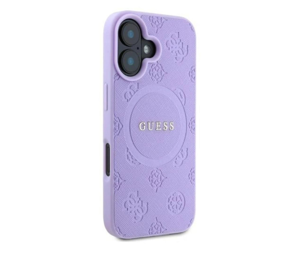 Guess Saffiano Peony Classic Logo do iPhone 16 fioletowy - 1279099 - zdjęcie 2